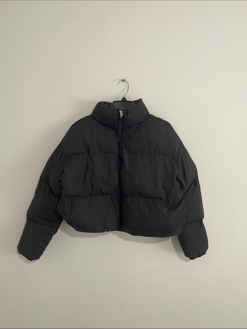 Fabletics Black Cropped Puffer Jacket